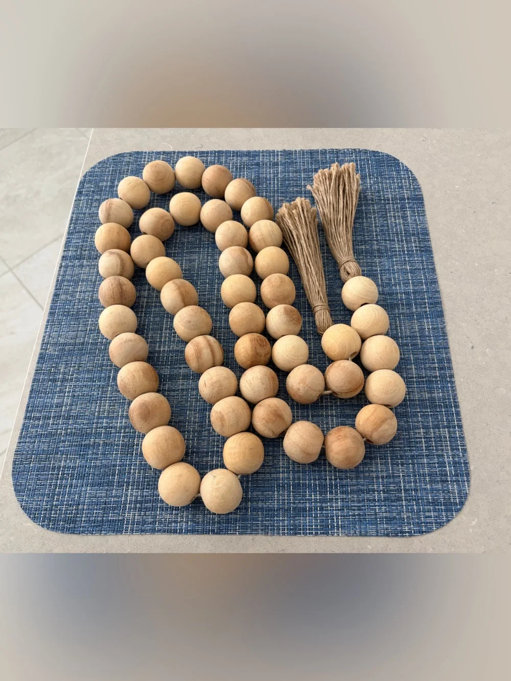 West Elm Farmhouse Wooden Bead Garland